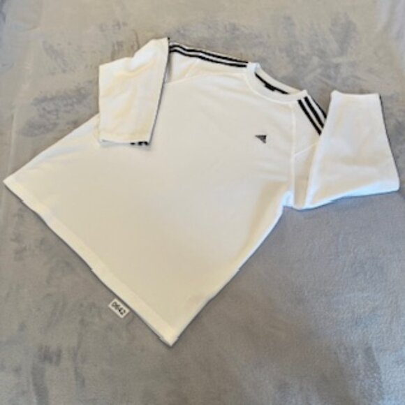 Adidas Men's Long Sleeve Shirt White With Black Stripes On Arms Large - Picture 13 of 15